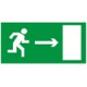 знак "Направление к эвакуационному выходу направо"